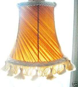 Antique vintage fabric lamp shade Marigold iridescent  