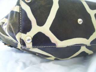   Tulip Giraffe Print Shoulder Bag Leather with Logo Front Lock!  