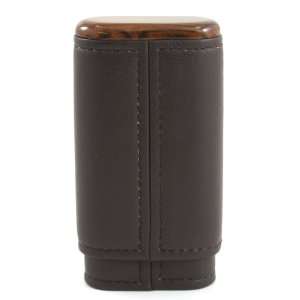 Xikar Envoy Leather 3 Cigar Case, Cocobolo Wood Top  