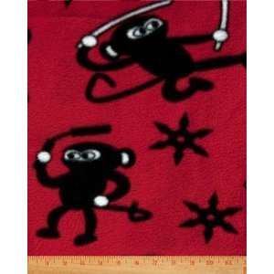   Monkey Print Red Polar Fleece Fabric by the Yard: Everything Else