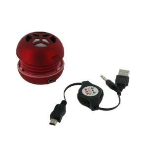  Red Rechargeable Mini Portable Capsule Speaker for iPod 