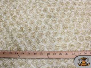   Small BEIGE Rosette Fabric / 58 60 Wide / Sold by the yard  