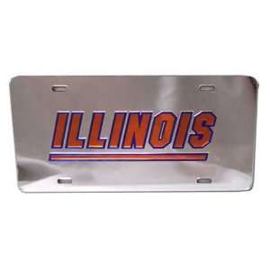  Illinois Fighting Illini Silver W/Orange ILLINOIS Mirror License 