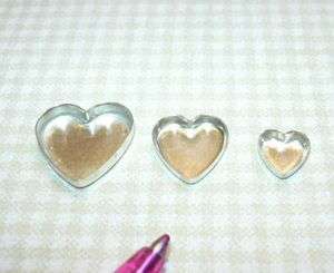 Miniature Tiny Heart Shaped Cake Pans (3): DOLLHOUSE  