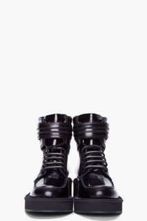 Givenchy Black Glossy Leather Boots for men  