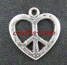 15 tibet silver heart s peace sign charms 19x18mm returns