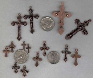 Different Copper Religious Rosary Cross Pendants & Charms Jewelry 
