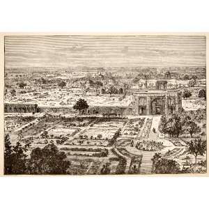 Engraving India Delhi Ruin Ancient Asia Architecture Archeology Temple 