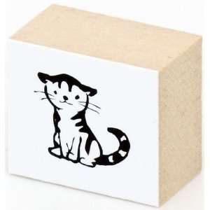  cute striped cat wooden stamp Toys & Games