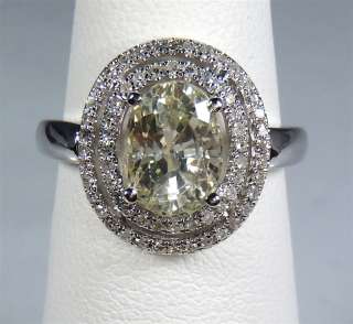   Gold 3.24 tcw Yellow Oval Natural Sapphire & Diamond Ring  