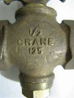 Pieces of Brass Plumbing Valves Crane 300 and Crane 125 1/2  