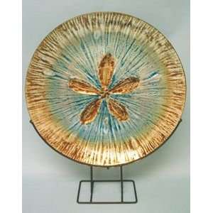  Glass Sand Dollar Plate with Stand