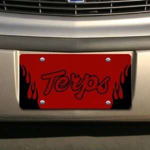   Maryland Terrapins Red Mirrored Flame License Plate: Sports & Outdoors