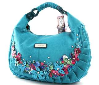 New Style Hananel Quality Western Floral Shoulder Bag, Purple 