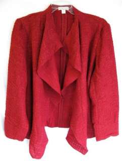 Coldwater Creek Cranberry Waterfall Boucle Jacket  