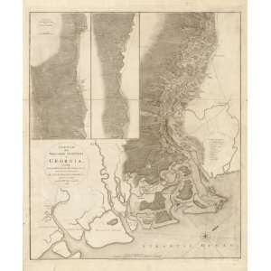  1780 Map Georgia, Boundaries, South Carolina: Home 