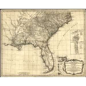  1776 map North South Carolina, Georgia, Florida