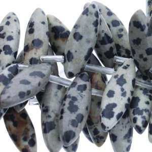  Dalmation Jasper  Marquise Side Drill   8mm Height, 24mm 