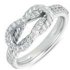   Kashi & Sons D4154WG White Gold Rope Love Knot Ring   14KW  Size 7