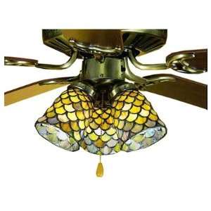   Tiffany Fishscale Fan Light Shade Ceiling Fixture: Home Improvement