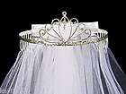 Girls FIRST COMMUNION Tiara With Double Veil & Bow 22