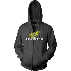  Honda Wing Mens Hoody Zip Casual Sweatshirt   Charcoal 