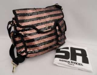 BN Sonia Rykiel Black Sequin Shoulder Bag Messenger  