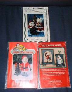 designer patterns CHRISTMAS ~ Santa & Mrs. Claus doll, pillow ~ all 