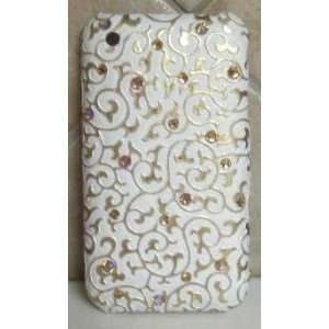   IPHONE CASE IPHONE 3G 3GS COVER GOLD DESIGN W/ BLING: Everything Else