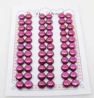 33pairs genuine pearl earring half drilled BUTTON shape  
