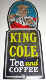   PORCELAIN PALM PUSH KING COLE TEA AND COFFEE ADVERTISING DOOR PLATE