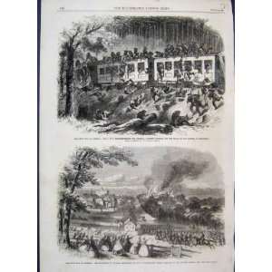    1863 Civil War America Train Mississippi Old Sketch