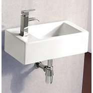   Porcelain White Wall Mounted Rectangle 20 x 10 Inch Right Facing Sink