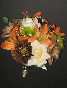 Orange Mossy Oak Bridal Bouquet, Silk Camo Wedding, Mossy Oak Wedding 