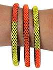 NEON YELLOW ORANGE CHAIN BANGLE BRACELETS by FUNKY JUNQUE NEW