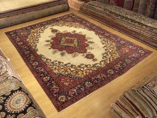   Beautiful Handmade Antique 1940s Persian Tabriz Serapi Wool Large Rug