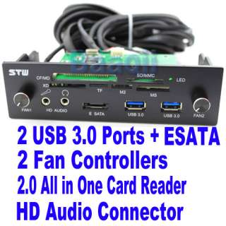   USB3.0 HUB+2.0 All in one Card Reader/2xFan Controller/e SATA/HD Audio