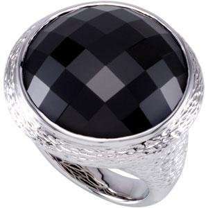  Checkerboard Onyx Rings in Sterling Silver Jewelry
