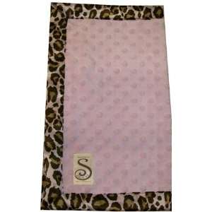  Set of 2 Pink Minky Dots & Pink Cheetah satin Silky Blanket 