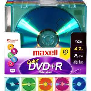  Maxell MXL DVD+R/COLOR/10 4X Color Write once DVD+r 