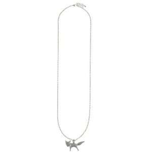   Chain with Metal Fox Pendant Antique Silver Capelli New York Jewelry