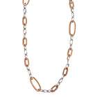 Clevereves 14K Gold White & Pink Oval Link Necklace 18 Inch