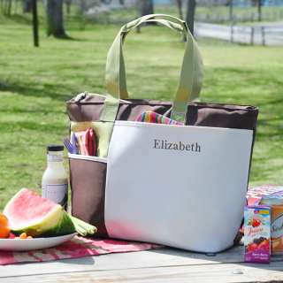 Embroidered First Name Insulated Summer Picnic Tote  