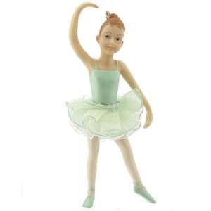 Personalized Young Ballerina   Green Christmas Ornament:  