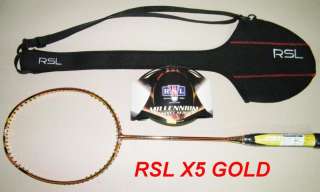 RSL Diamond X5 Gold badminton racquet racket + string  