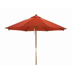  9 Foot Wood Brick Red Patio Umbrella: Patio, Lawn & Garden