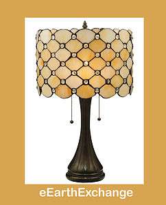   Pattern & JEWEL DROPS Retro 21 Table Lamp TIFFANY STYLE STAINED GLASS