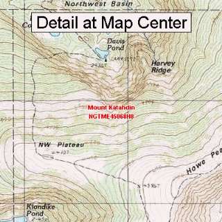   Topographic Quadrangle Map   Mount Katahdin, Maine (Folded/Waterproof