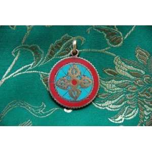  Double Dorje Vajra Turquoise and Coral Pendant Everything 