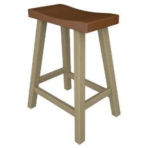 Polywood Morroco Counter Height Faux Wood Saddle Stool (Sold in Pairs 